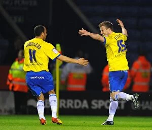 Images Dated 13th March 2012: Birmingham City: Wade Elliott and Andros Townsend Celebrate First Goal Against Leicester City in