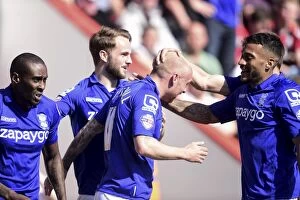 Sky Bet Championship - Bournemouth v Birmingham City - Goldsands Stadium Collection: Birmingham City's David Cotterill and Teammates Celebrate Second Goal Against Bournemouth in Sky