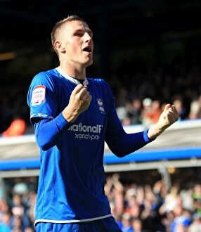 Images Dated 16th October 2011: Birmingham City's Double Victory: Chris Wood's Brace Against Leicester City (Championship)