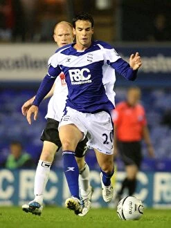 Images Dated 26th August 2010: Birmingham City's Enric Valles in Action: Carling Cup Clash Against Rochdale (August 2010)