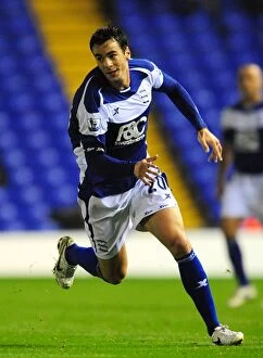 Images Dated 26th August 2010: Birmingham City's Enric Valles in Action against Rochdale (Carling Cup 2010)
