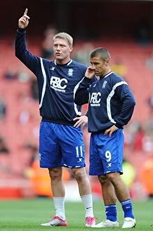 16-10-2010 v Arsenal, Emirates Stadium Collection: Birmingham City's Garry O'Connor and Kevin Phillips at Emirates Stadium - Barclays Premier League