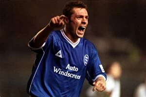Images Dated 31st January 2001: Birmingham City's Geoff Horsfield: Triumphant Third Goal in Dramatic Semi-Final Victory over