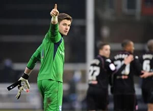 Images Dated 23rd February 2013: Birmingham City's Jack Butland: Rejoicing in Championship Victory over Peterborough United