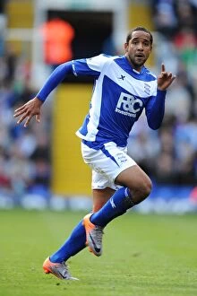 Images Dated 25th September 2010: Birmingham City's Jean Beausejour in Action Against Wigan Athletic, Premier League (September 25)