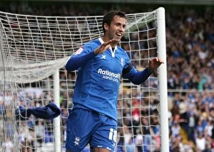 13-08-2011 v Coventry City, St. Andrew's Collection: Birmingham City's Keith Fahey Celebrates Goal Against Coventry City in Npower Championship