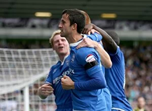 13-08-2011 v Coventry City, St. Andrew's Collection: Birmingham City's Keith Fahey Scores First Goal Against Coventry City in Npower Championship