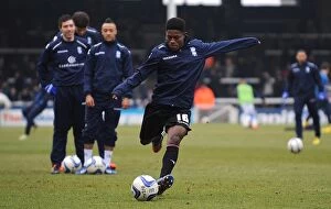 Images Dated 23rd February 2013: Birmingham City's Koby Arthur Prepares for Peterborough United Clash: Npower Championship Warm-Up