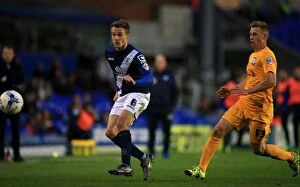 Images Dated 19th April 2016: Birmingham City's Maikel Kieftenbeld Outmuscles Preston North End's Eoin Doyle for a Powerful