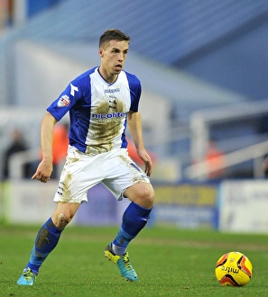 Birmingham City's Mitch Hancox in Action Against Yeovil Town (Sky Bet Championship, St. Andrew's - January 18, 2014)