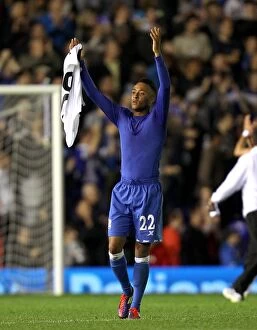 25-08-2011, Play Off Second Leg v Nacional, St. Andrew's Collection: Birmingham City's Nathan Redmond: Euphoric Moment as UEFA Europa League Progress Secured Against