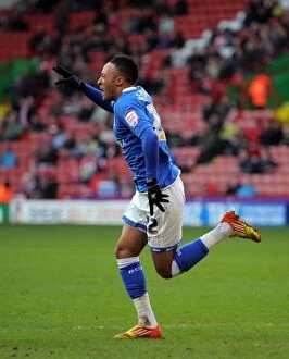 28-01-2012, FA Cup Round 4 v Sheffield United, Bramall Lane Collection: Birmingham City's Nathan Redmond Scores the Opener: FA Cup Fourth Round Lead Against Sheffield