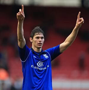 Images Dated 16th March 2013: Birmingham City's Nikola Zigic: Championship Upset at Middlesbrough - His Thrilling Goal