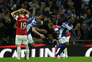 Birmingham Citys Obafemi Martins (right) celebrates scoring the winning goal