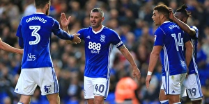 Birmingham City's Paul Robinson and Jonathan Grounds Celebrate Third Goal vs. Crawley Town in Carabao Cup First Round