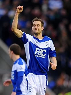 Images Dated 16th January 2011: Birmingham City's Roger Johnson Scores Shocking Goal Against Aston Villa in Premier League Rivalry