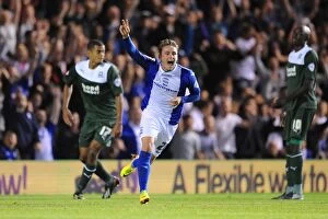 Images Dated 6th August 2013: Birmingham City's Scott Allan Scores Double: Victory Over Plymouth Argyle in Capital One Cup First