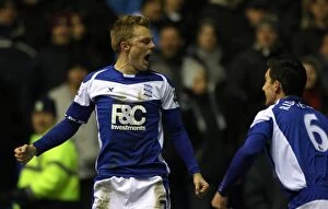 Images Dated 1st December 2010: Birmingham City's Sebastian Larsson Scores Penalty Goal to Stun Aston Villa in Carling Cup