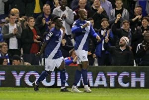 Capital One Cup - Second Round - Birmingham City v Gillingham - St. Andrew's Collection: Birmingham City's Wes Thomas Euphorically Celebrates Second Goal in Capital One Cup Victory over