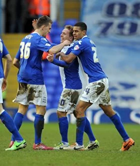 Images Dated 1st February 2014: Brian Howard's Stunner: First Goal for Birmingham City in Sky Bet Championship Against Derby