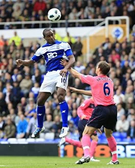 02-10-2010 v Everton, St. Andrew's Collection: Cameron Jerome's Soaring Header: A Birmingham City Goal in the Premier League Clash Against