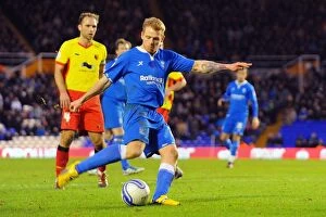 Chris Burke Scores the Thrilling Third Goal: Birmingham City vs. Watford (Npower Championship, St. Andrew's, 21-01-2012)