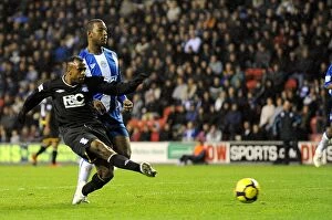 Images Dated 5th December 2009: Christian Benitez Scores Birmingham City's Second Goal Against Wigan Athletic (05-12-2009)