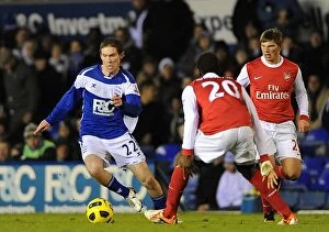 01-01-2011 v Arsenal, St. Andrew's Collection: Clash in the Premier League: Birmingham City vs Arsenal - Alexander Hleb's Intense Battle