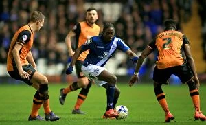 Images Dated 3rd March 2016: Clash at St. Andrews: Birmingham City vs. Hull City - Intense Battle Between Donaldson and Odubajo