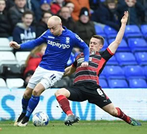 Images Dated 14th March 2015: Clash at St. Andrew's: Cotterill vs. Hogg - Birmingham City vs