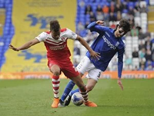 Images Dated 25th April 2015: Clash at St. Andrew's: Fabbrini vs. Cousins in Sky Bet Championship Action - Birmingham City vs
