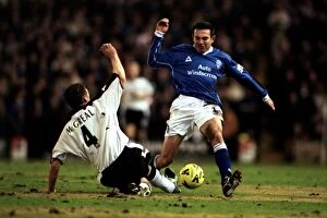 Images Dated 31st January 2001: Clash at St. Andrew's: Worthington Cup Semi-Final Showdown - Stan Lazaridis vs John McGreal