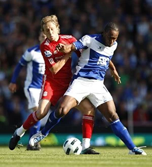 Images Dated 12th September 2010: Clash of the Titans: Jerome vs. Lucas - Birmingham City vs. Liverpool (September 12, 2010)