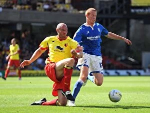 28-08-2011 v Watford, Vicarage Road Collection: Clash at Vicarage Road: Birmingham City vs. Watford - Rooney vs. Taylor