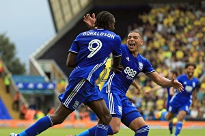 Clayton Donaldson and Che Adams Celebrate Birmingham City's Second Goal vs Norwich City (Sky Bet Championship)