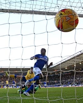 Images Dated 10th January 2015: Clayton Donaldson Scores Birmingham City's Second Goal Against Wigan Athletic (Sky Bet Championship)