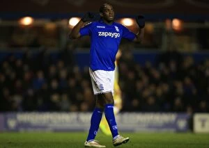 Images Dated 10th February 2015: Clayton Donaldson's Disappointment: Birmingham City's Missed Opportunity Against Millwall