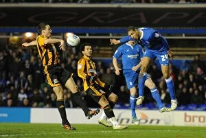 14-02-2012 v Hull City, St. Andrew's Collection: Controversial Header: Davies vs. Chester - Handball or Goal?