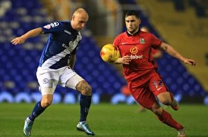 Sky Bet Championship - Birmingham City v Blackburn Rovers - St. Andrews Collection: Cotterill vs. Conway: Clash between Birmingham City's and Blackburn Rovers Players in Sky Bet