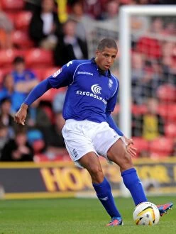 Images Dated 25th August 2012: Curtis Davies in Action: Birmingham City vs. Watford at Vicarage Road (2012)