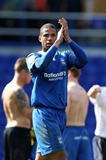 Images Dated 25th March 2012: Curtis Davies Epic Acknowledgement: Birmingham City's Championship Triumph Over Cardiff (25-03-2012)