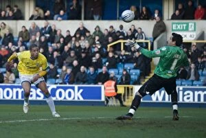 Images Dated 14th January 2012: Curtis Davies Scores First Goal for Birmingham City in Championship Clash Against Millwall