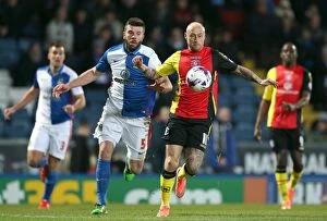 Images Dated 8th March 2016: David Cotterill vs Grant Hanley: Intense Battle for Ball Possession in Birmingham City vs