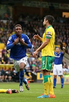 Images Dated 20th September 2014: Demarai Gray's Brace: Birmingham City's Sky Bet Championship Victory over Norwich City