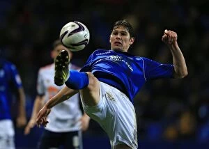 Images Dated 29th December 2012: Determined Lunge: Nikola Zigic Battles for the Ball in Birmingham City's Npower Championship Match