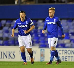 Images Dated 12th August 2014: Double Trouble: Paul Caddis and Partner's Thrilling Double Strike in Birmingham City's Capital One