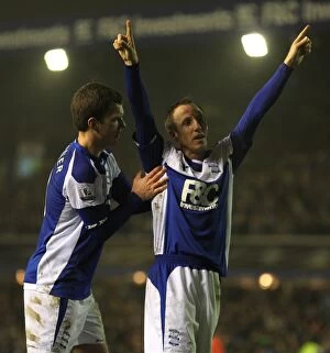 Images Dated 28th December 2010: Dramatic Equalizer: Lee Bowyer Scores for Birmingham City Against Manchester United (2010)