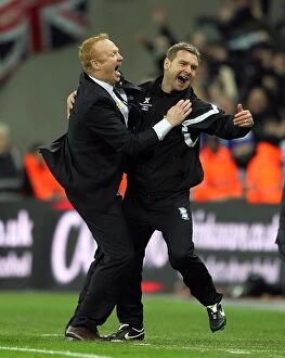 Goal Celebrations Collection: Euphoric Moment: McLeish and Grant's Unforgettable Goal Celebration - Birmingham City's Carling