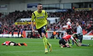 Images Dated 5th April 2014: Federico Macheda's Stunner: Birmingham City's Thrilling Opener Against Doncaster Rovers
