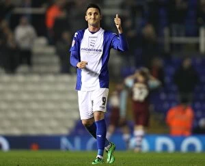 Images Dated 12th March 2014: Federico Macheda's Thrilling Winning Goal: Birmingham City Secures Victory Against Burnley